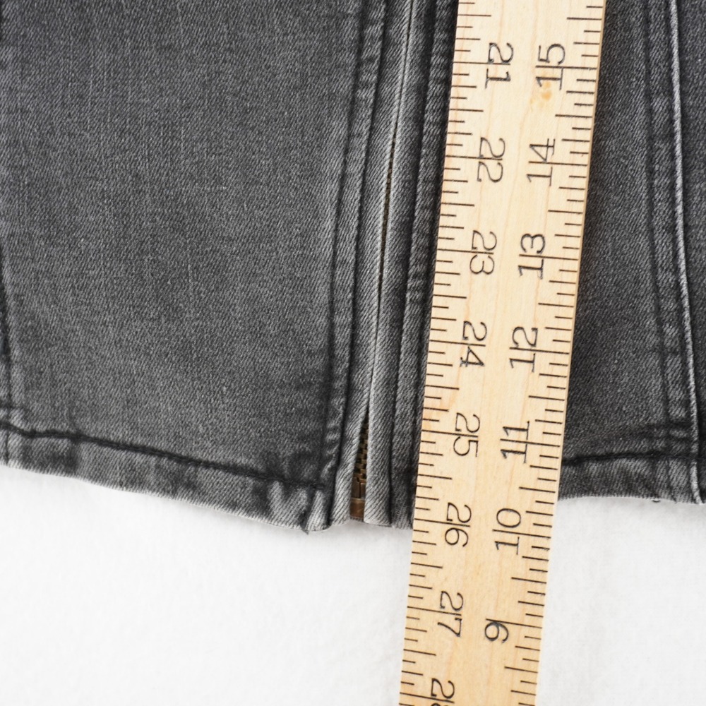 Free People Denim Moto Jacket Women's 12 Gray Zip Buckle Motorcycle - Picture 8 of 9
